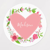 名前をカスタムするハートラベル ラベル (デザイン1)