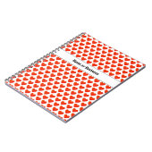 名前をカスタムするハート模様スパイラルフォトノートブック ノートブック (左側)