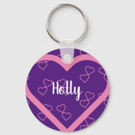 名前をカスタムするハート キーホルダー