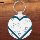 名前をカスタムするハート キーホルダー (正面)