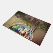 名前をカスタムするハーフムーンウィンドウプラントウェルカム ドアマット (アングル)