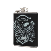 名前をカスタムするバイクもしくは自転車に乗る人スカルウィングスオートバイガレージ フラスク (左)