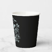 名前をカスタムするバイクもしくは自転車に乗る人スカルウィングスオートバイガレージ 紙コップ (左)