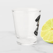 名前をカスタムするバイクもしくは自転車に乗る人整備士スカルオートバイガレージ ショットグラス (左)