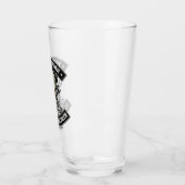 名前をカスタムするバイクもしくは自転車に乗る人整備士スカルオートバイガレージ タンブラーグラス (左)