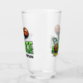 名前をカスタムするバウンスバスケットボールピントガラス タンブラーグラス (左)