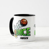 名前をカスタムするバウンスバスケットボールマグ マグカップ (正面左)