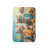 名前をカスタムするバケーションキャッツ バスマット (正面縦)