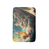 名前をカスタムするバケーションネコ バスマット (正面縦)