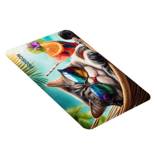 名前をカスタムするバケーションネコ マグネット (右側)