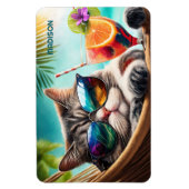 名前をカスタムするバケーションネコ マグネット (縦)