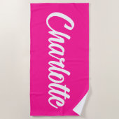 名前をカスタムするバケーション誕生日パーソナライズされたプール ビーチタオル (正面)