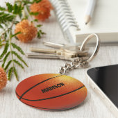 名前をカスタムするバスケットボールキーチェーン キーホルダー (側面)