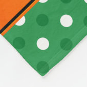 名前をカスタムするバスケットボールグリーンホワイトドット フリースブランケット (角)