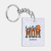 名前をカスタムするバスケットボールママ |母の日キーチェーン キーホルダー (正面左)