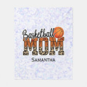 名前をカスタムするバスケットボールママ |母の日 フリースブランケット (正面)