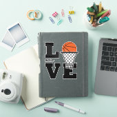 名前をカスタムするバスケットボールラブ シール (iPadカバー)
