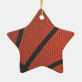 名前をカスタムするバスケットボール誕生日ラージグランジボール セラミックオーナメント (裏面)