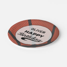 名前をカスタムするバスケットボール誕生日ラージグランジボール ペーパープレート