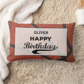 名前をカスタムするバスケットボール誕生日ラージグランジボール ランバークッション (ブランケット)