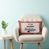 名前をカスタムするバスケットボール誕生日ラージグランジボール ランバークッション (椅子)