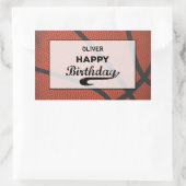 名前をカスタムするバスケットボール誕生日ラージグランジボール 長方形シール (バッグ)