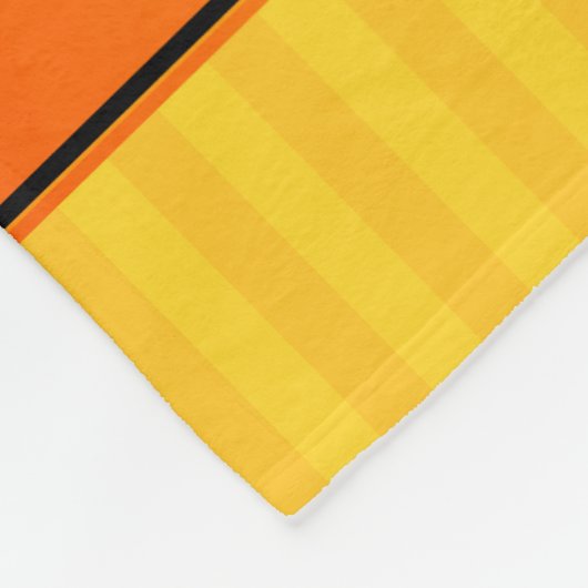 名前をカスタムするバスケットボール黄ストライプ色 フリースブランケット (角)