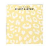 名前をカスタムするバターイエローヒョウ印刷 ノートパッド (正面)