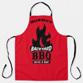 名前をカスタムするバックヤードBBQグリルアンドバー エプロン (正面)