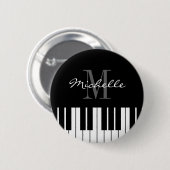 名前をカスタムするバッジボタン(ピアノ付き)鍵 缶バッジ (正面&裏面)