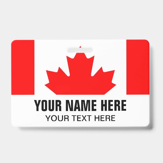 名前をカスタムするバッジ（カナダ国旗） バッジ (正面)