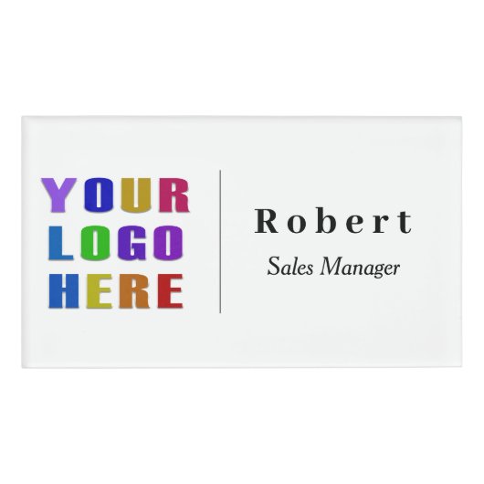 名前をカスタムするバッジ(ロゴ付き) 名札 (正面)