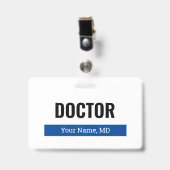 名前をカスタムするバッジ(医師MD用クリップ付き) バッジ (正面 (クリップ付))