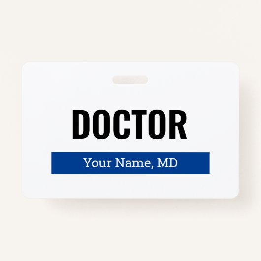 名前をカスタムするバッジ（医師MD用クリップ付き） バッジ (正面)