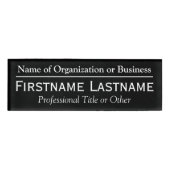 名前をカスタムするバッジ – 団体や組織または教会 – ブラック 名札 (正面)