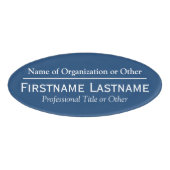 名前をカスタムするバッジ – 団体や組織または教会 – 青 名札 (正面)