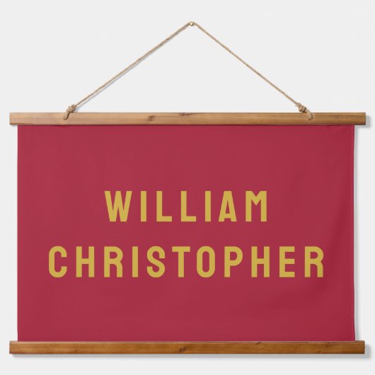 名前をカスタムするバナパーソナライズされた子供部屋ウォールアート 吊り下げ型タペストリー (正面)