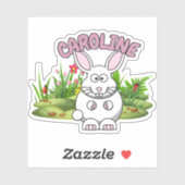 名前をカスタムするバニーファームマンガ動物 シール (シート)