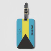 名前をカスタムするバハマ国旗 ラゲッジタグ (正面縦)