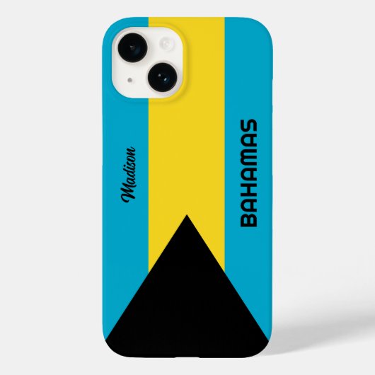 名前をカスタムするバハマ国旗 Case-Mate iPhoneケース (裏面)