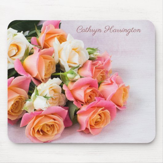 名前をカスタムするバラマウスパッド マウスパッド (正面)