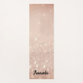 名前をカスタムするバラ金ゴールドグリッターガーリーギフトアイディア ヨガマット (正面)