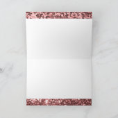 名前をカスタムするバラ金ゴールドフェイクグリッターハッピーバースデー カード (内部)