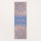 名前をカスタムするバラ金ゴールドマンダラブルー ヨガマット (裏面)