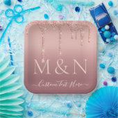 名前をカスタムするバラ金ゴールド結婚の紙プレート ペーパープレート (パーティー)