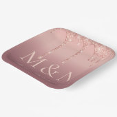 名前をカスタムするバラ金ゴールド結婚の紙プレート ペーパープレート (傾斜あり)