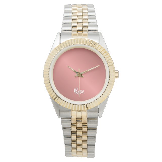 名前をカスタムするバラ金ゴールド 腕時計 (正面)