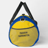 名前をカスタムするバルバドス国旗 ダッフルバッグ (右)