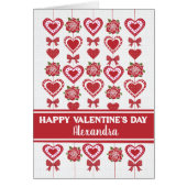 名前をカスタムするバレンタイン赤いバラハートボウズ (正面)