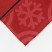 名前をカスタムするバレーボールブラックレッドスノーフレーク フリースブランケット (角)